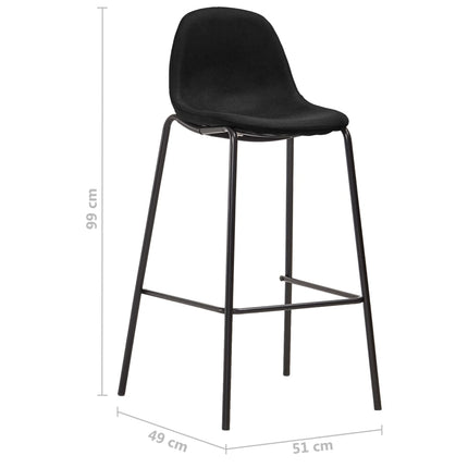 Barstolar 6 st svart tyg