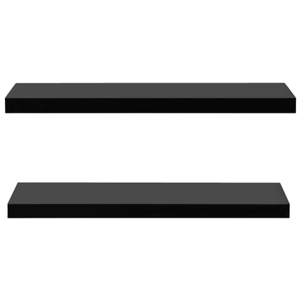 Svävande vägghyllor 2 st svart 100x20x3,8 cm