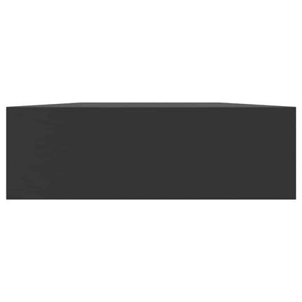Svävande vägghylla med låda svart 80x25x8 cm