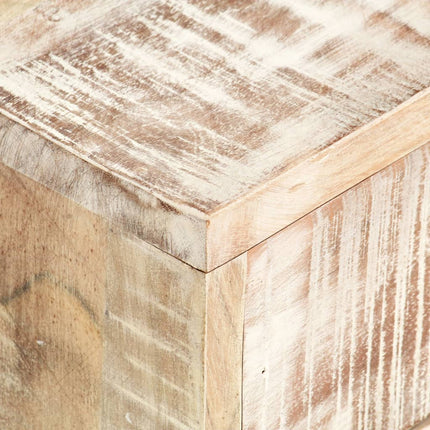Soffbord vit 117x50x30 cm massivt akaciaträ
