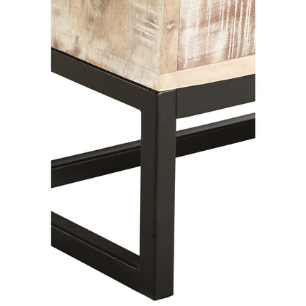 Soffbord vit 117x50x30 cm massivt akaciaträ
