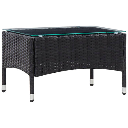 Loungegrupp med dynor 5 delar konstrotting svart