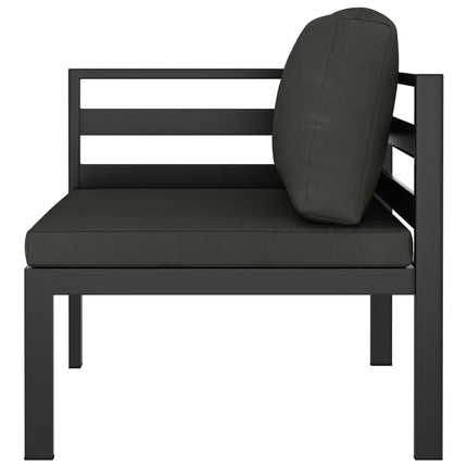 Loungegrupp för trädgården 5 delar med dynor aluminium antracit