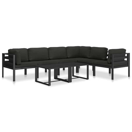 Fåtölj med dynor aluminium antracit