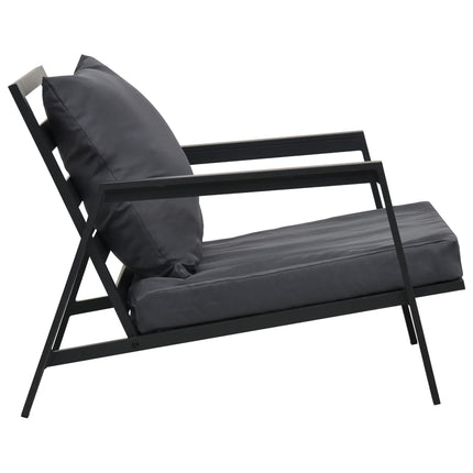Loungegrupp för trädgården med dynor 5 delar aluminium mörkgrå