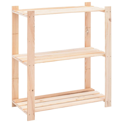 Förvaringshylla 3 hyllor 10 st 80x38x90 cm massiv furu 150 kg