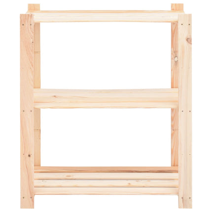 Förvaringshylla 3 hyllor 10 st 80x38x90 cm massiv furu 150 kg