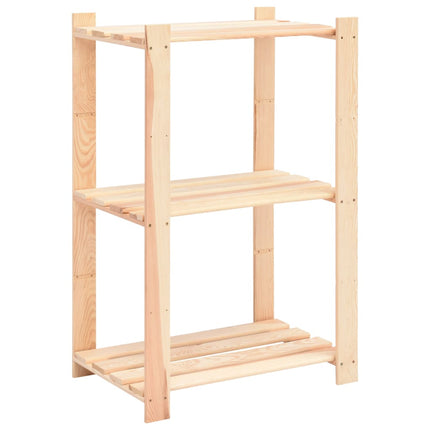 Förvaringshylla 3 hyllor 3 st 60x38x90 cm massiv furu 150 kg