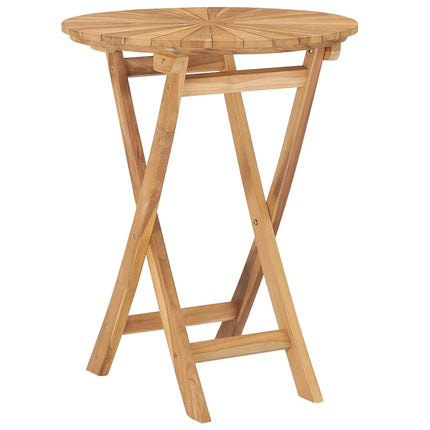 Hopfällbart trädgårdsbord Ø 60 cm massivt teakträ