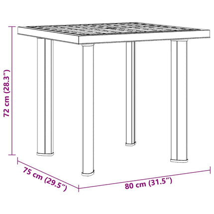 Trädgårdsbord grön 80x75x72 cm plast