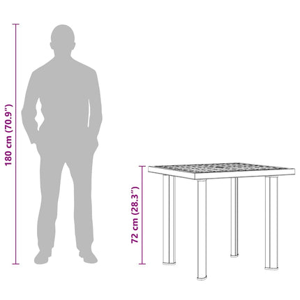 Trädgårdsbord antracit 80x75x72 cm plast
