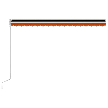 Markis automatiskt infällbar 400x300 cm orange och brun