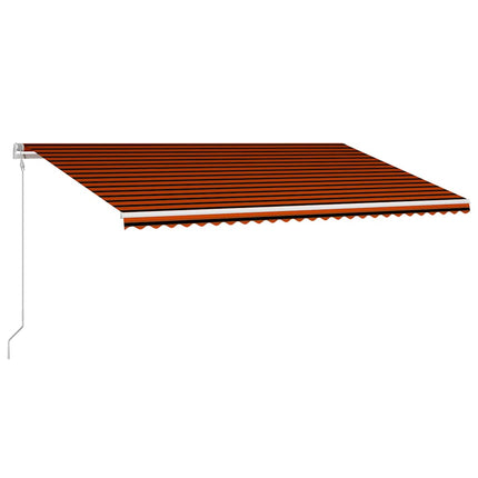 Markis automatiskt infällbar 600x300 cm orange och brun