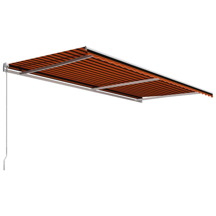 Markis manuellt infällbar 600x300 cm orange och brun