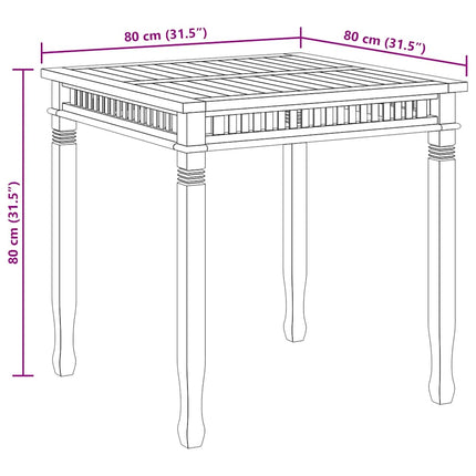 Matbord 80x80x80 cm massiv teak