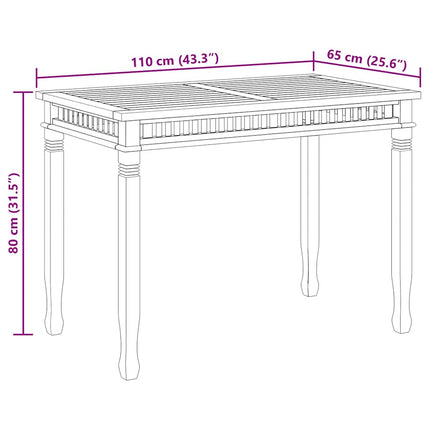 Trädgårdsbord 120x65x80 cm massiv teak