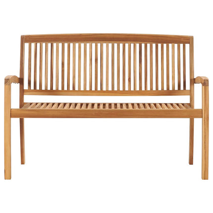 Stapelbar trädgårdsbänk 2-sits 120 cm massiv teak