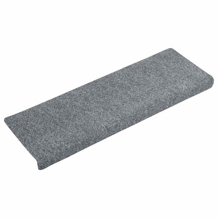 Trappmattor självhäftande 15 st 65x21x4 cm ljusgrå rektangulär kant