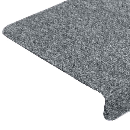 Trappmattor självhäftande 15 st 65x21x4 cm ljusgrå rektangulär kant