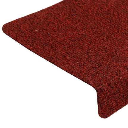 Trappmattor självhäftande 15 st 65x21x4 cm bordeauxröd rektangulär kant