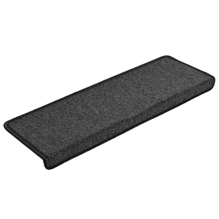 Trappmattor 15 st 65x21x4 cm antracit rektangulär kant