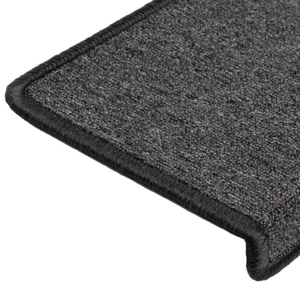 Trappmattor 15 st 65x21x4 cm antracit rektangulär kant