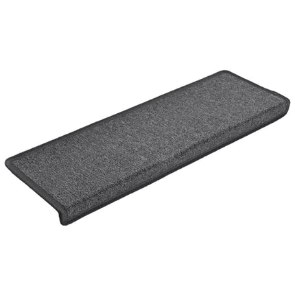 Trappmattor 15 st 65x21x4 cm mörkgrå rektangulär kant