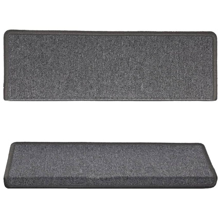 Trappmattor 15 st 65x21x4 cm mörkgrå rektangulär kant