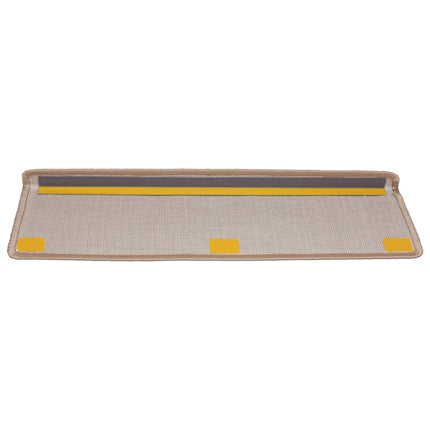 Trappmattor 15 st 65x21x4 cm ljusbruna rektangulära kanter