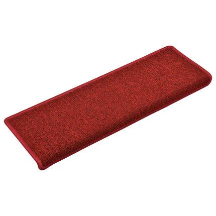 Trappmattor 15 st 65x21x4 cm röd rektangulär kant