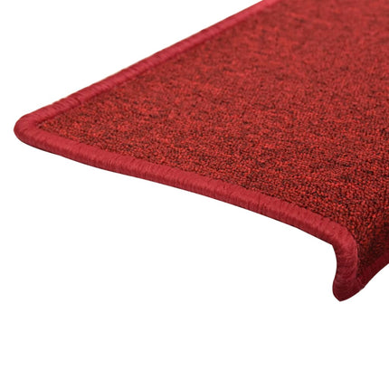 Trappmattor 15 st 65x21x4 cm röd rektangulär kant