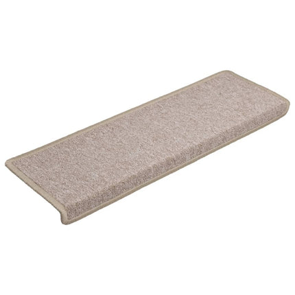 Trappmattor 15 st 65x21x4 cm taupe rektangulär kant