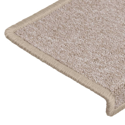 Trappmattor 15 st 65x21x4 cm taupe rektangulär kant