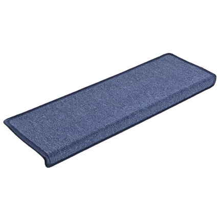 Trappmattor 15 st 65x21x4 cm blå rektangulär kant