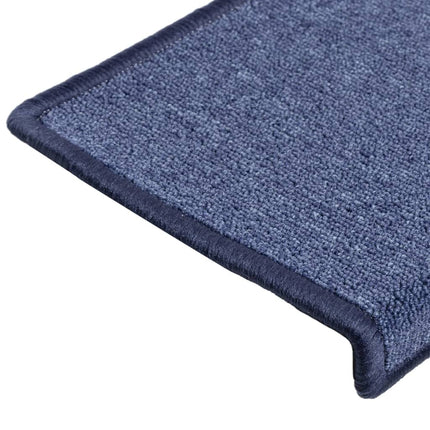 Trappmattor 15 st 65x21x4 cm blå rektangulär kant