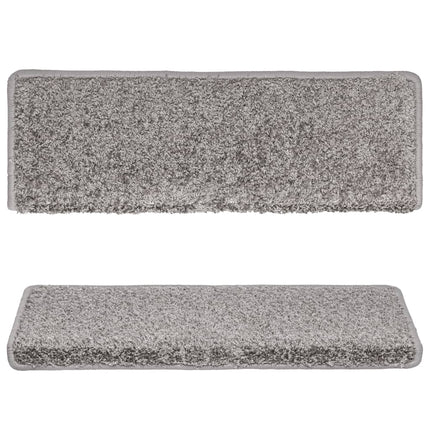 Trappmattor 15 st 65x21x4 cm grå rektangulär kant