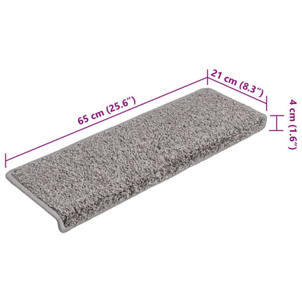 Trappmattor 15 st 65x21x4 cm grå rektangulär kant