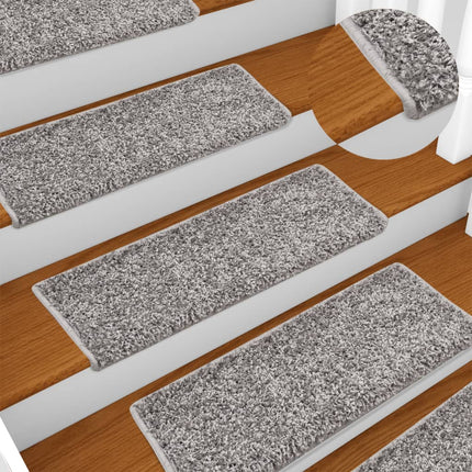 Trappmattor 15 st 65x21x4 cm grå rektangulär kant