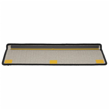 Trappmattor 15 st 65x21x4 cm svarta rektangulära kanter