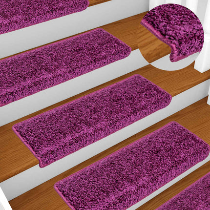 Trappmattor 15 st 65x21x4 cm violett rektangulär kant