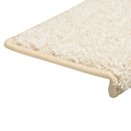 Trappmattor 15 st 65x21x4 cm vita rektangulära kanter
