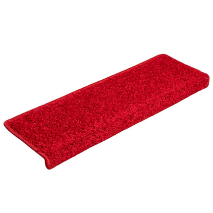 Trappmattor 15 st 65x21x4 cm röda rektangulära kanter