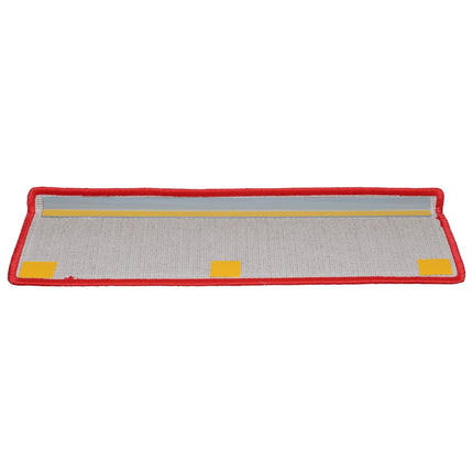 Trappmattor 15 st 65x21x4 cm röda rektangulära kanter