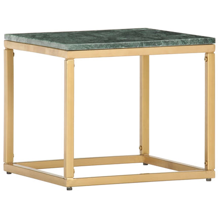 Soffbord grön 40x40x35 cm äkta sten med marmorstruktur