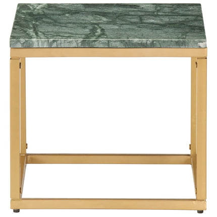Soffbord grön 40x40x35 cm äkta sten med marmorstruktur