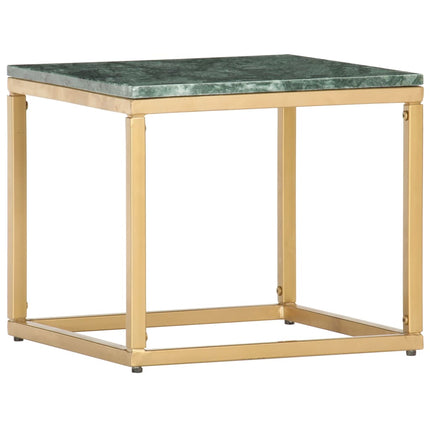 Soffbord grön 40x40x35 cm äkta sten med marmorstruktur