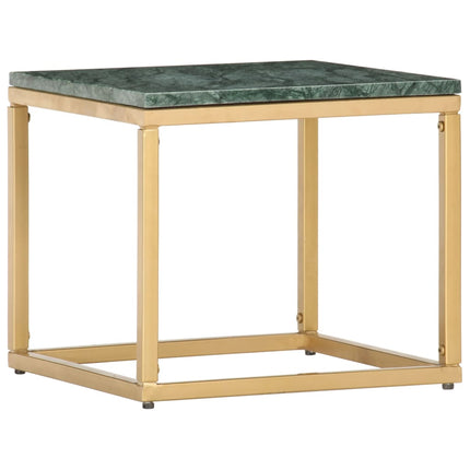 Soffbord grön 40x40x35 cm äkta sten med marmorstruktur