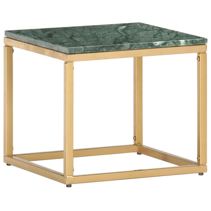 Soffbord grön 40x40x35 cm äkta sten med marmorstruktur