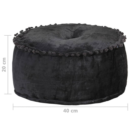 Rund sammetspuff 40x20 cm antracit