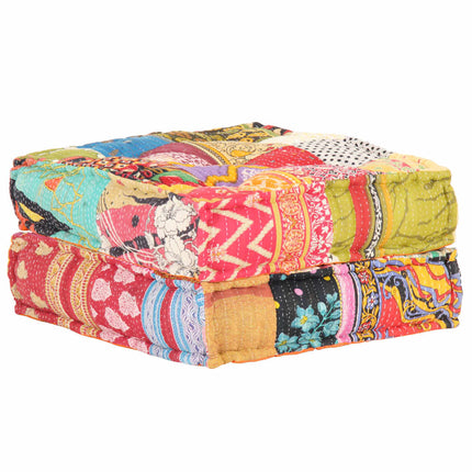 Puff 70 x 70 x 34 cm Patchwork Tyg